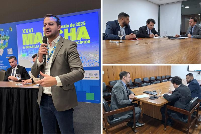 Ele está participando da Marcha dos Prefeitos em Brasília (Fotos: Divulgação)